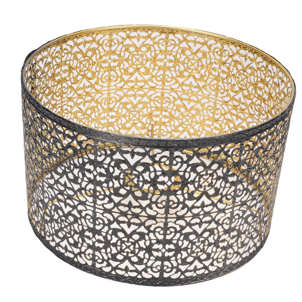 Metal Lampshade E14 E27 Iron Hollow Out Modern Decorative Cylinder Lamp Shade for Table Wall Ceiling Lamp Black and Gold