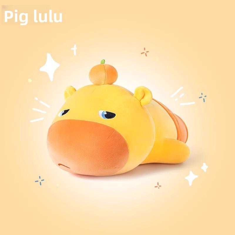 Capybara Cuter Plush Toy Withorange On Top Design For Kids Bedroom Decor Gift