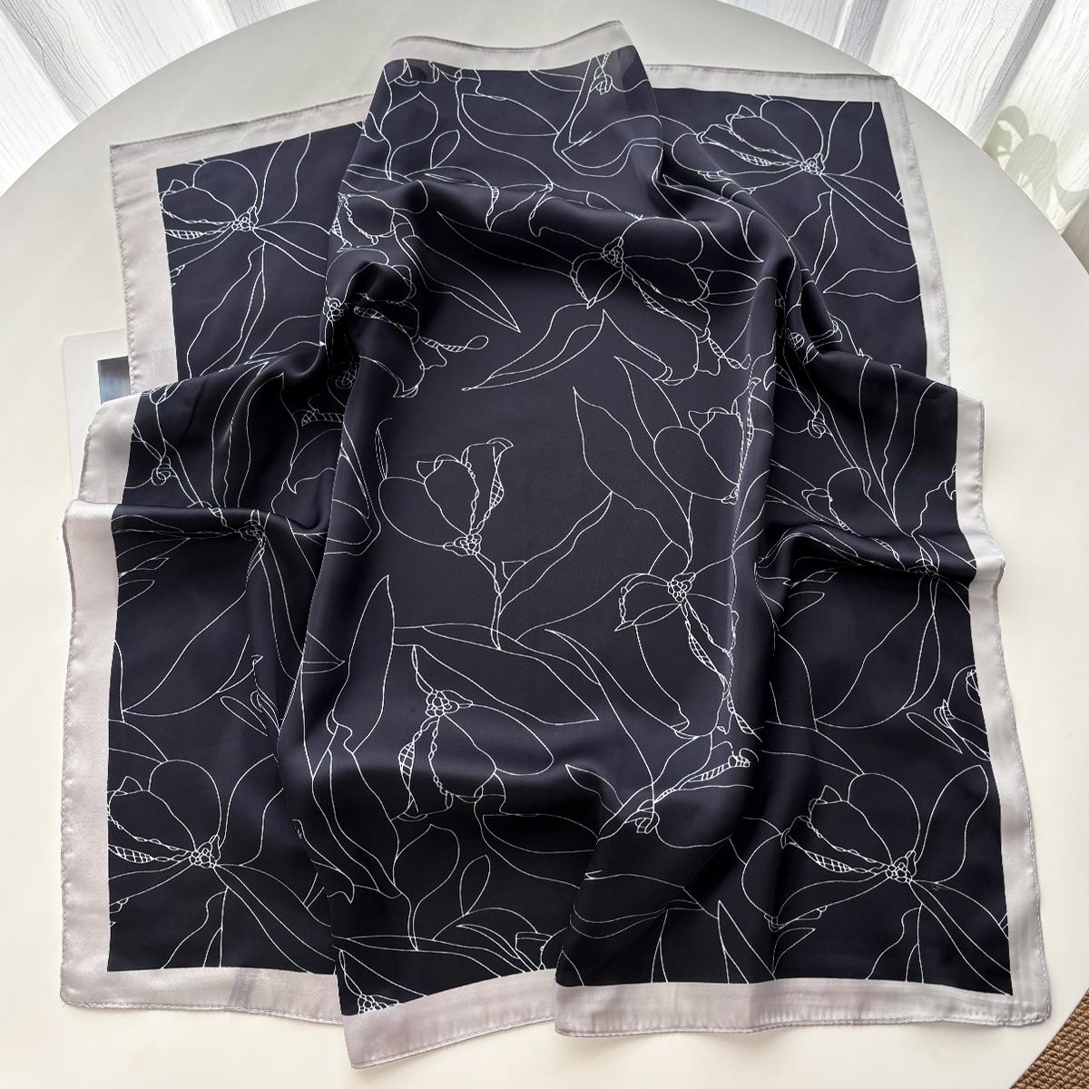 Роскошный Квадратный Шарф Для Женщин Элегантный Женский Цветочный Хиджаб Платок Шарф Мягкий Пятно Имитация Шелка Шарфы Для Путешествий Пляжа