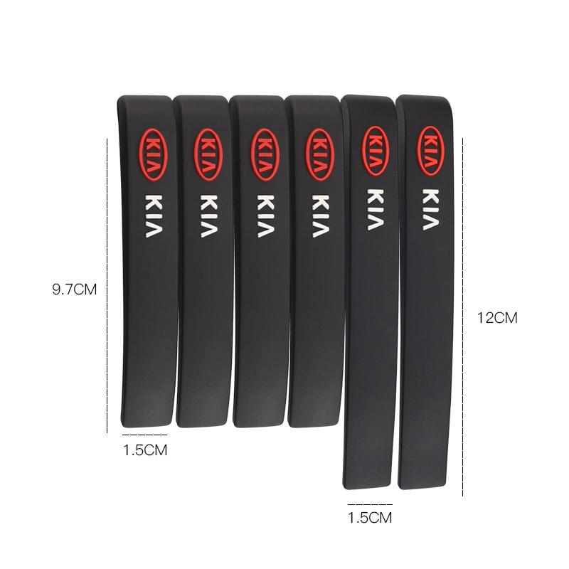 6Pcs Rubber Car Anti-Collision Bumper Strip Guards Protector Stickers For Kia GT-Line Sportage Ceed Rio Picanto Sorento Soul hbwjx00