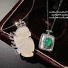 Lychee Frozen White Chalcedony Fairy Gem Necklace, New Chinese Style, Chalcedony Fritillary Perfume Bottle Zircon Necklace