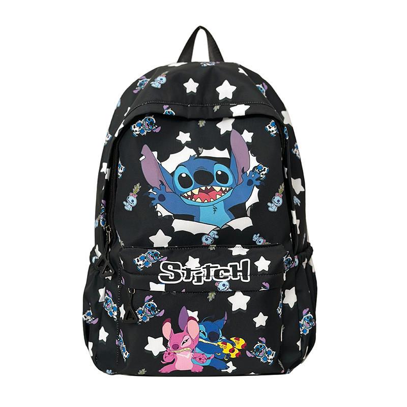 Cartoon Lilo Stitch Backpack Middle School Students Breathable Nylon Material