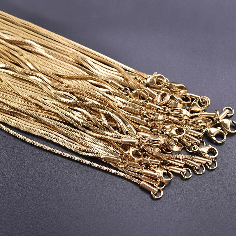 Wholesale 45/50/60/70cm Snake Long Chain Necklace Stainless Steel Necklaces For Women Men Jewelry Neck Chokers Catenina Collana