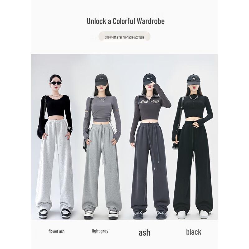 MJ STYLE Women's Loose Straight-Leg Cuffed Sweatpants