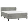 VidaXL Lit à sommier tapissier et matelas Gris clair 140x200cm Velours - Modèle 3127613