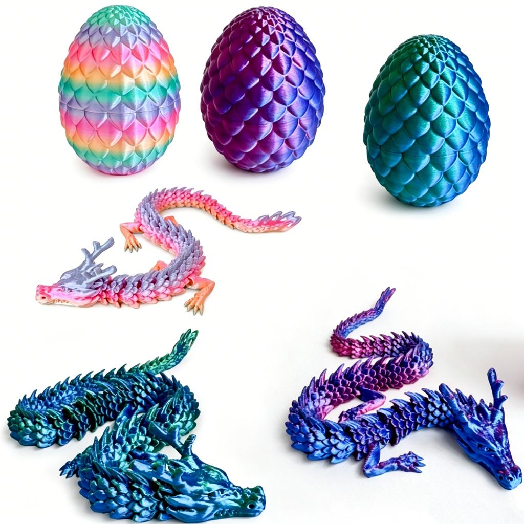 1Set 3D Printed Dragon Egg Articulated Joint Model Stress Relief Fidget Decompression Toy Home Office Desk Decor Gift for Adults