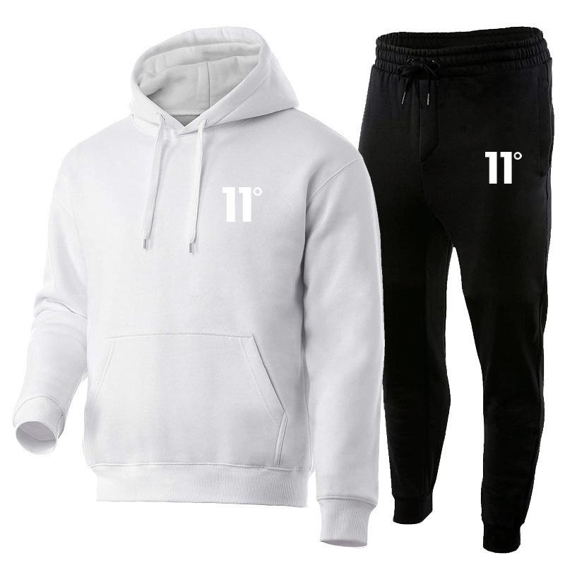 Directly from the Manufacturer Autumn and Winter Men's Casual Hooded Suit Men's Trend Fleece Sweater Sweatpants Sports Men's Two-piece Set