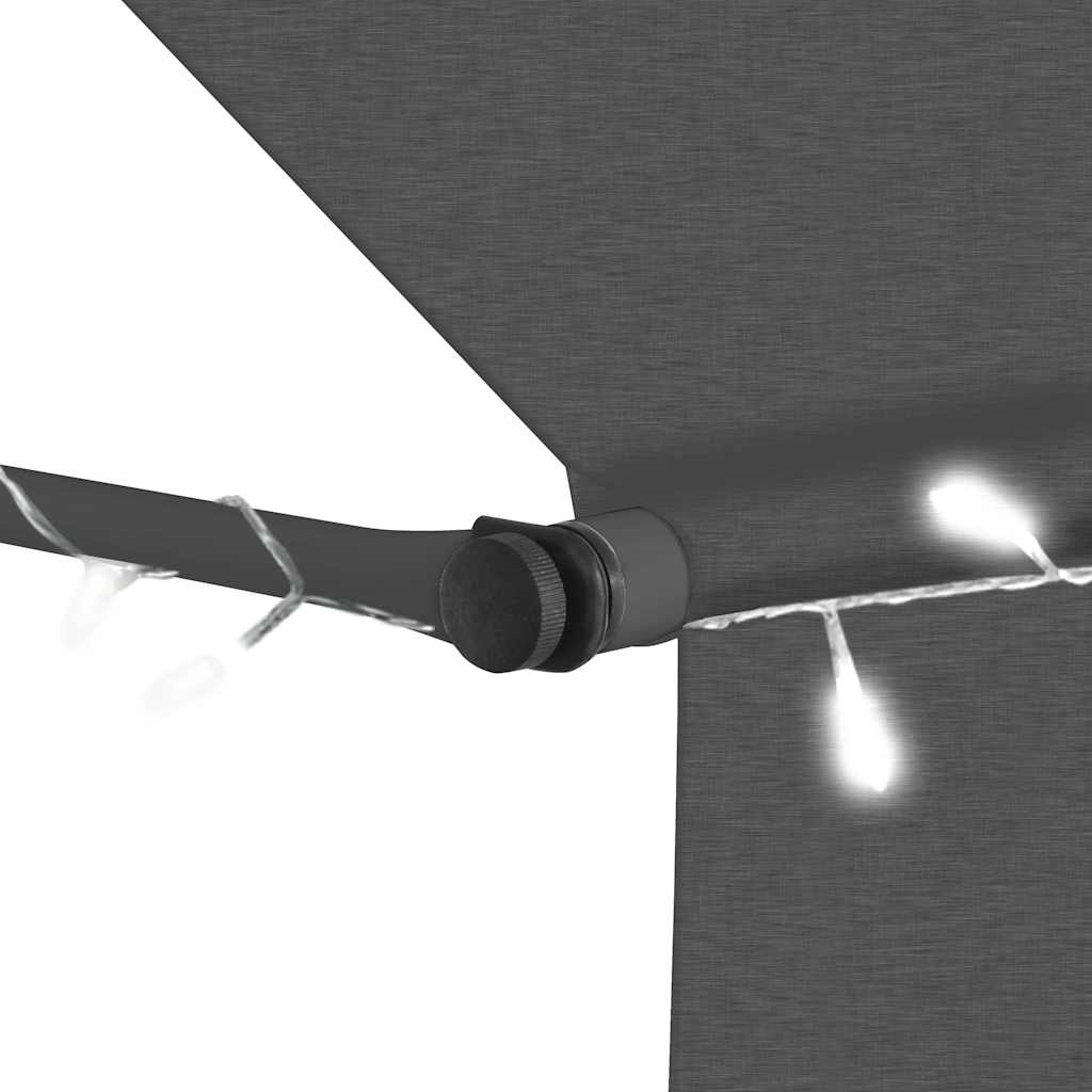 Retractable Awning Manually Operated with LED Lighting 200 Cm Anthracite