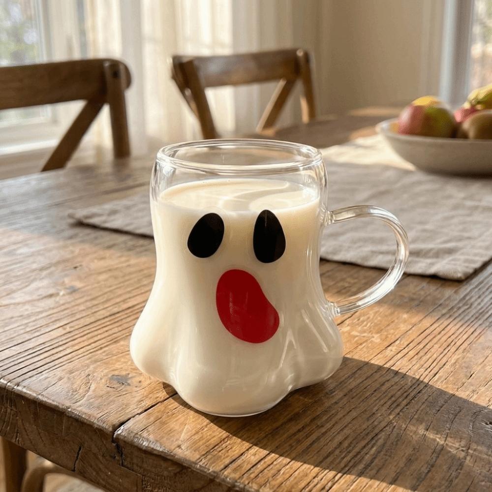 Borosilicate Glass Ghost Glass Cup with Handle Beer Cup Milk Cup Juice Cup Halloween Party