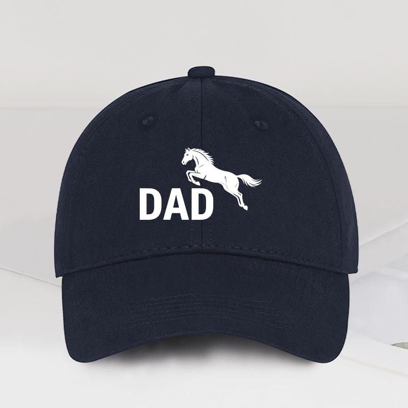 MLFO DAD Galloping Horse Print SoftTop Baseball Cap Retro Style Daily Commute Outdoor Hiking Fathers Day Gift