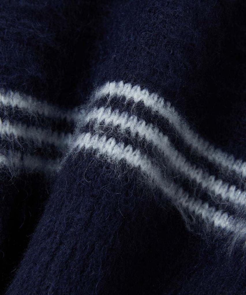 MOONSUN Essential_Unisex Mss Mohair Blend Stripe Knit [Navy]