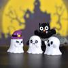 Cute Cartoon Pumpkin Ghost Figurine, Mini Halloween Ornament for Micro Landscape Home Desk Decor