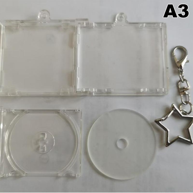 Blank Album Mini Cd Case Keychain Cd Player Keyring Peripheral Commemorative Album Key Holder For Diy Backpack Pendant