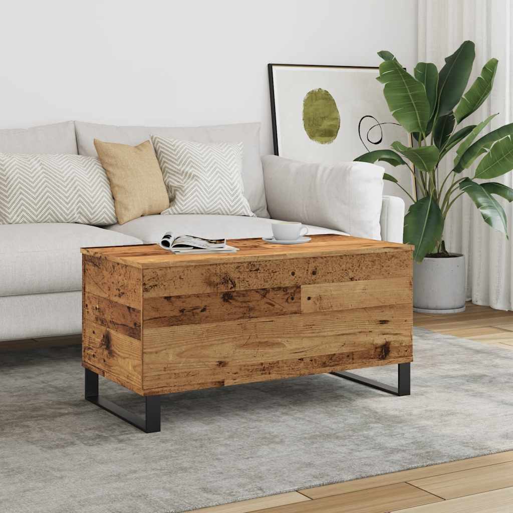Coffee Table with Vintage Wood Look 90 x 44.5 x 45 cm Engineered Wood