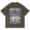 230 Gsm 100% Cotton Demon Slayer V90 Infinity Castle Print Unisex Heavy Cotton T Shirt