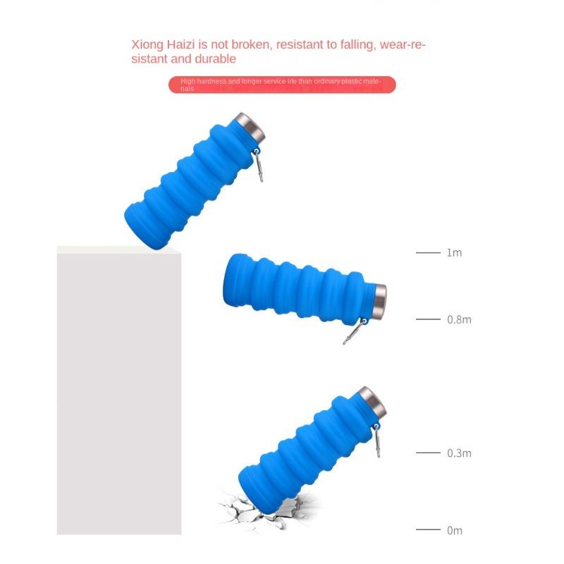 Silikonbecher einziehbar faltbar für den Außenbereich aktives Reisen leichte Wasserflasche leichte Trinkbecher mit Karabiner aktualisierter Stil