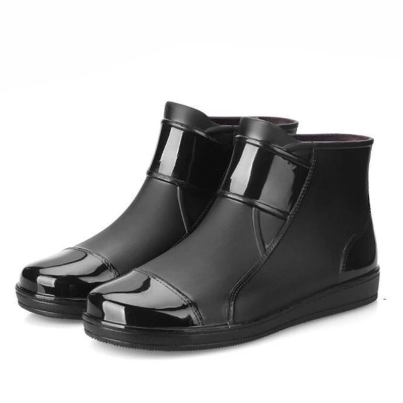 Ankle Spring Autumn Male Shoes Height Increasing Black Wellies Gumboots New Gum Adult Low-heel Mud Outdoor Work Men's Rain Boots