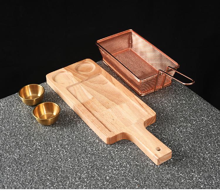 Stainless Steel Blue Fried Snack & Dipping Sauce Dish Set - Artistic Concept for Restaurants and Clubs