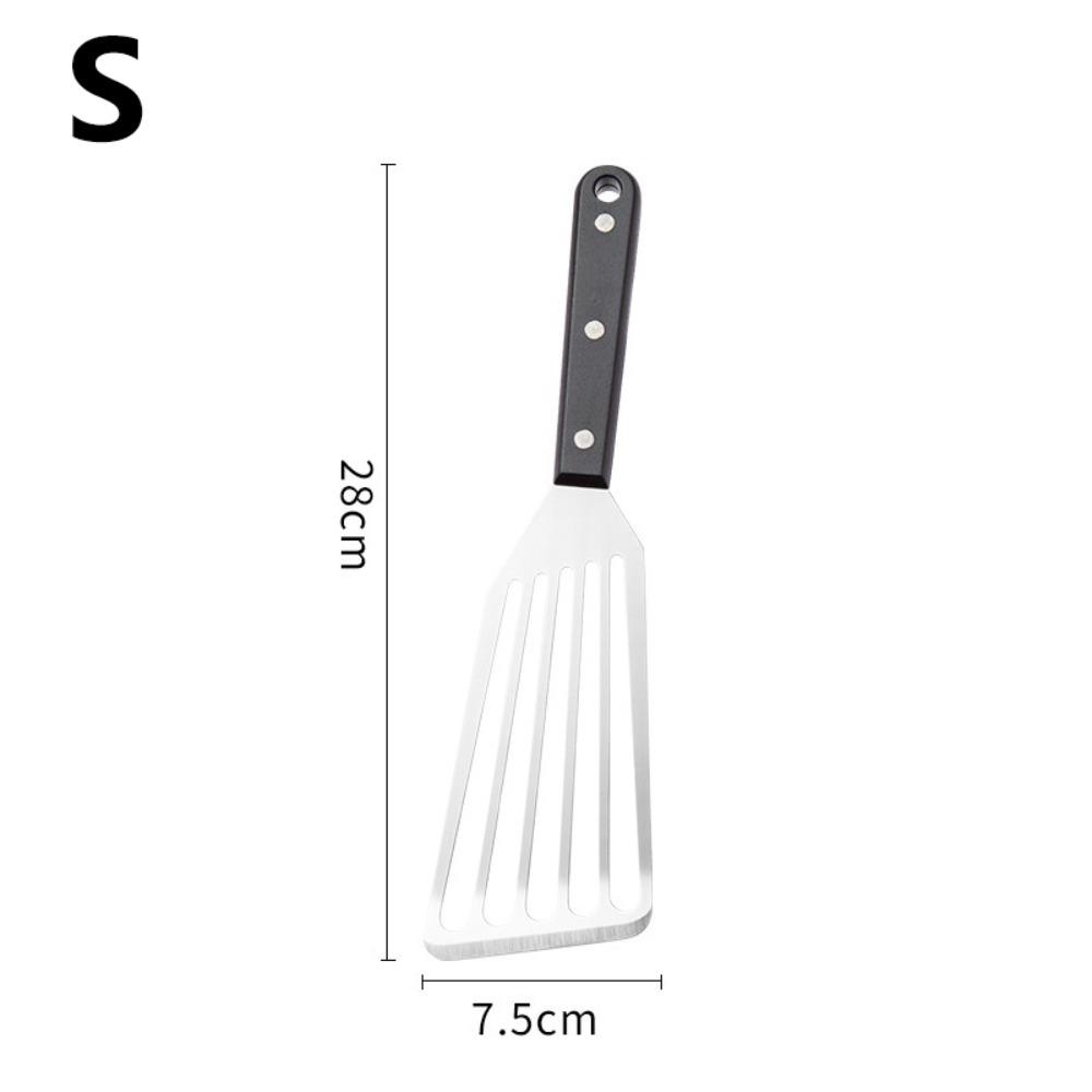 Stainless Steel Fish Frying Spatula Wooden Handle BBQ Cooking Spatula  Kitchen Cooking Utensils