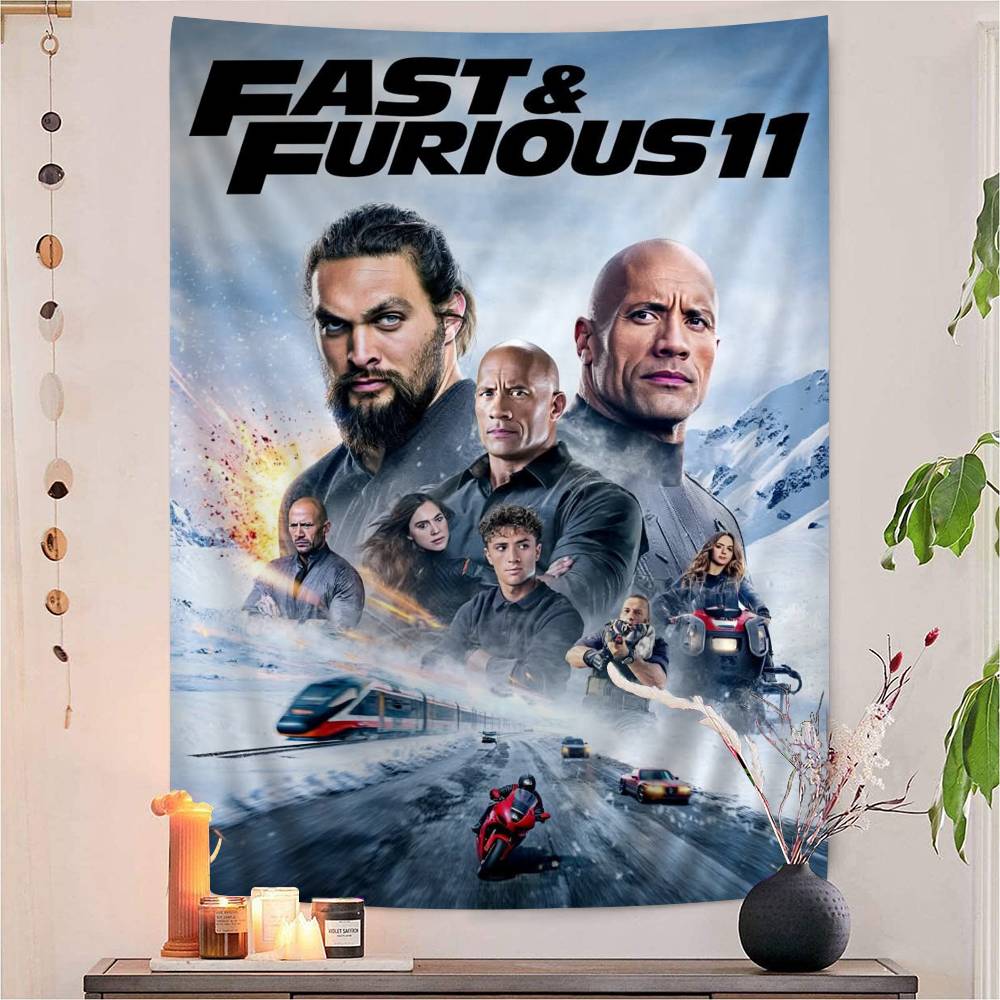 Actionfilm-Serie Fast F-Furious Cartoon Wandteppich Wandbehang Dekoration Haushalt Heimdekoration