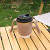 Insulated Cup Cover with Strap Plush Coffee Sleeve, Hand Soft Holder, Drink Carrier for Daily Use Retro Style Warmer Sleeve Autumn And Winter Elastic