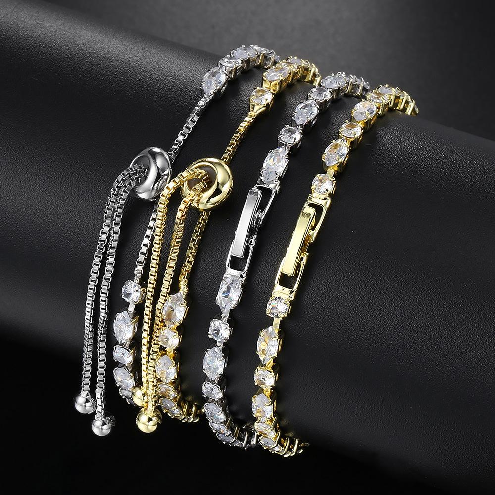 Jewelry Single Row Full Of Diamond-Encrusted Zircon Bracelets, Women'S Birthday Party Jewelry Accessories