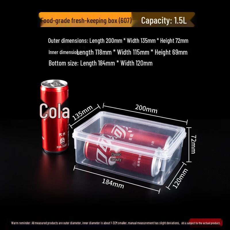 Transparent Rectangular Food Storage Container