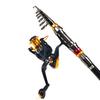 New 5.5:1 Gear Ratio Reel and 1.8-3.6m Fishing Rod Complete Set Telescopic Fishing Rod Spinning Reel Fishing Bait Fish Hook Travel Rod Set