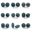 10 Pièces Alliage à Base de Zinc Perles Espacement Patinées Pour Fabrication de Bijoux DIY Charme Motif Rond Sculpté Cuivre Antique Bleu Fermoirs