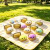 Kawaii Dumpling Stress Ball Toy With Smile Face Unique Steamer Base Squeezable Dough Ball Birthday Gift For Girl Boy Adult
