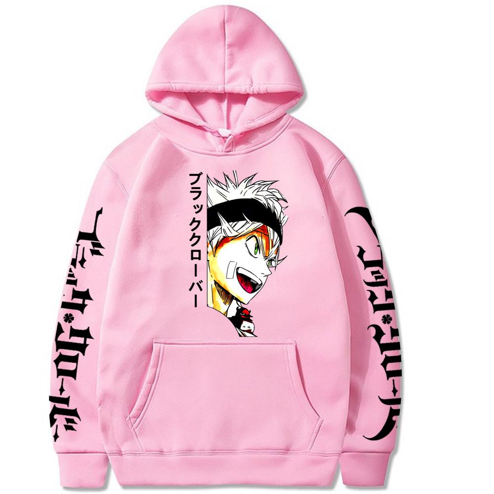 

Горячее Аниме Черный Клевер Аста Графический Принт Худи Мужские Женские Манга Толстовки Большой Размер Уличная Одежда Харадзюку Мужская Повседневная Толстовка 4XL розовый