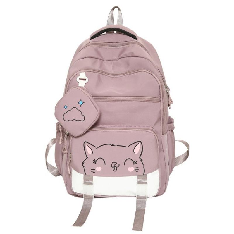 

Рюкзак для учащихся младших классов средней школы, женский, большой емкости, рюкзак для девочек, пятый и шестой класс, контрастный цвет, школьный ранец для девочек розовый