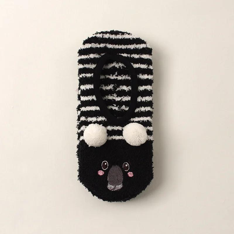 Fall/Winter Floor Socks Warm Non-slip Stockings Indoor Yoga Socks Low Calf Slipper Women Cute Hedgehog Home Hosiery Xmas Gifts