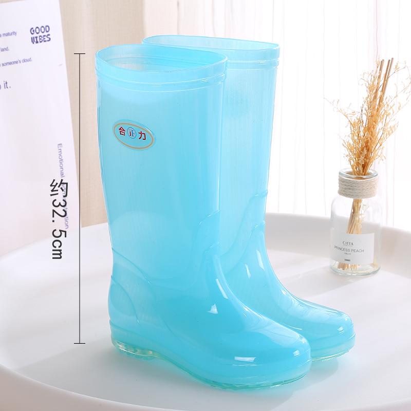 Tall tube thickened rain shoes women's waterproof shoes women's outer wear rain boots non-slip warm quick-drying water boots rubber shoes