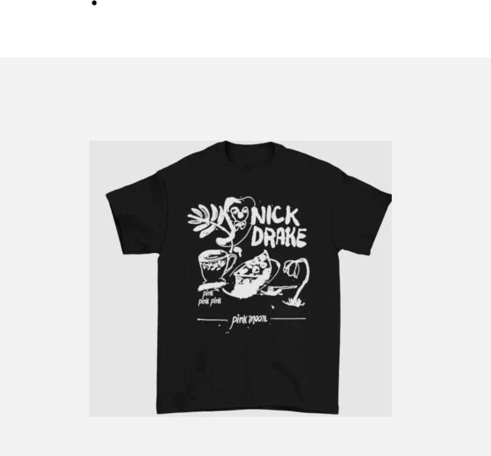 retro Nick Drake album T-shirt black Unisex cotton Tee All Sizes S-5Xl Unisex T-Shirt M