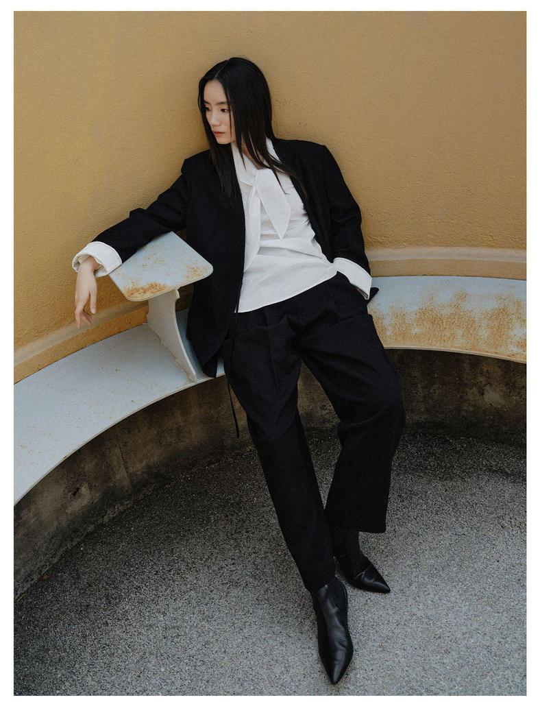 Elegant Early Spring Lace-up Cotton Shirt, Long Sleeve Versatile Fashion Top