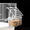 Leak Proof Bird Cage Feeder Cup Clear Plastic Parakeet Feeder Compact Hanging Food Bowl  Bird Cage