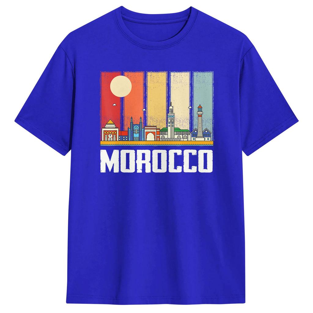 Africa Morocco Skyline Moroccans African Souvenir Gibraltar T Shirts 100 Cotton Tops Crazy Short Sleeve O Neck Tees Printing