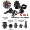 5 In 1 Air Compressor Valve Adaptor Multi-Function Inflatable Boat Air Valve Adapter Kit Waterproof Portable for Inflatable Bed