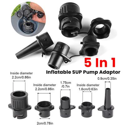 5 In 1 Air Compressor Valve Adaptor Multi-Function Inflatable Boat Air Valve Adapter Kit Waterproof Portable for Inflatable Boat