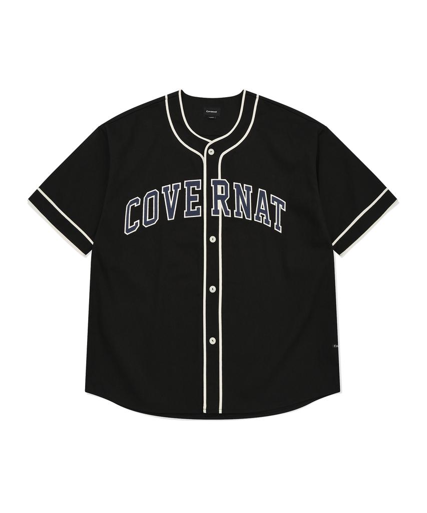 COVERNAT Arch Logo Baseball Half Shirt Black