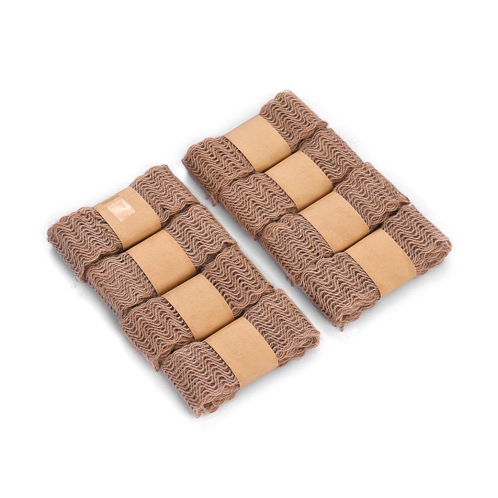 8Pcs Burlap Ribbon Roll Trim Fabric Roll Wide Ribbon Crafts Width 45mm for Gift Packing Wedding Decoration Hand Craft