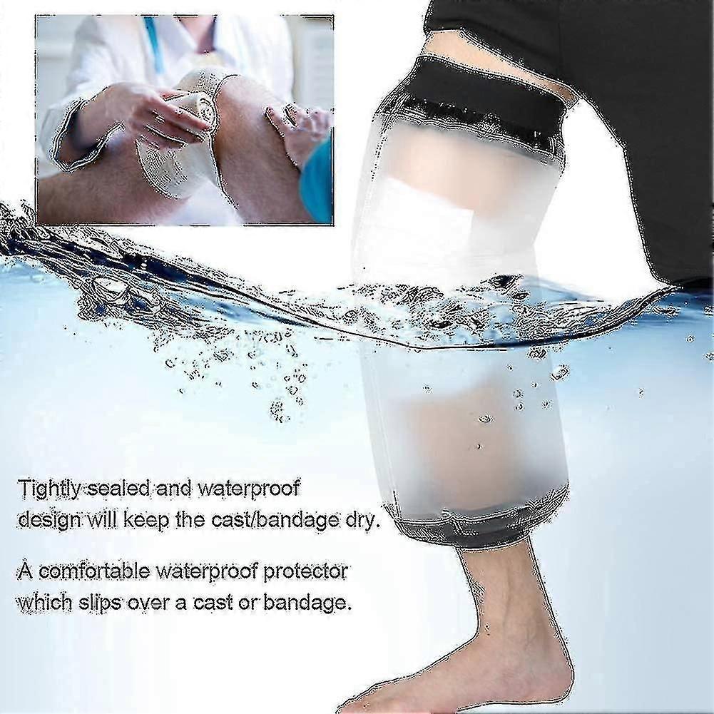 Wasserdichte Kniegipsabdeckung für die Dusche, wasserdichte Schoner für Gips und Verbandabdeckung, bequeme wasserdichte Abdichtung zum Trockenhalten von Wunden, Verbänden