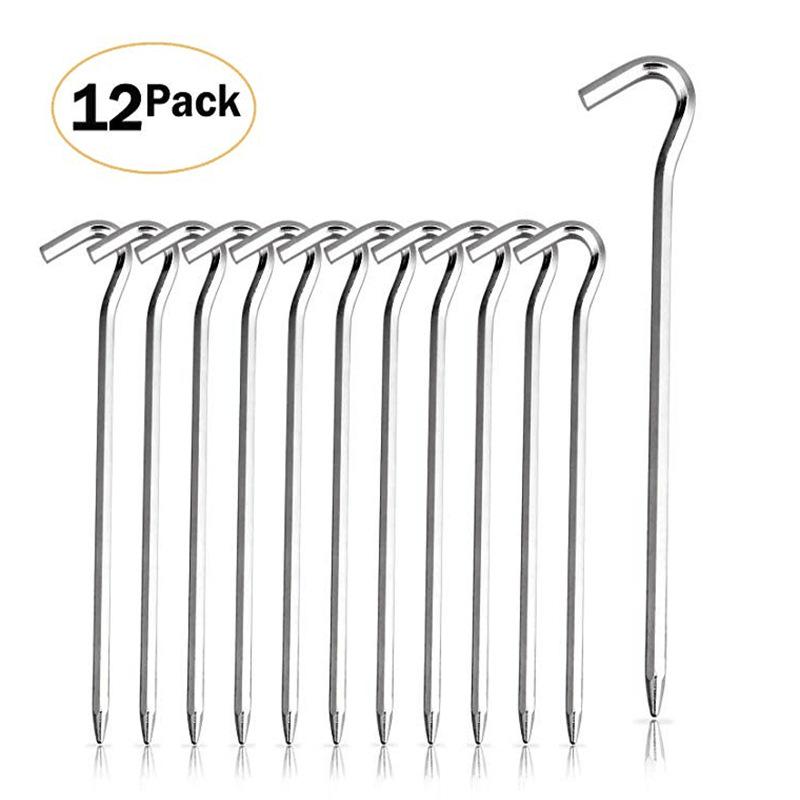 Outdoor Camping Tent Stakes: Semi-Circular Arc Iron Ground Nails for Grass