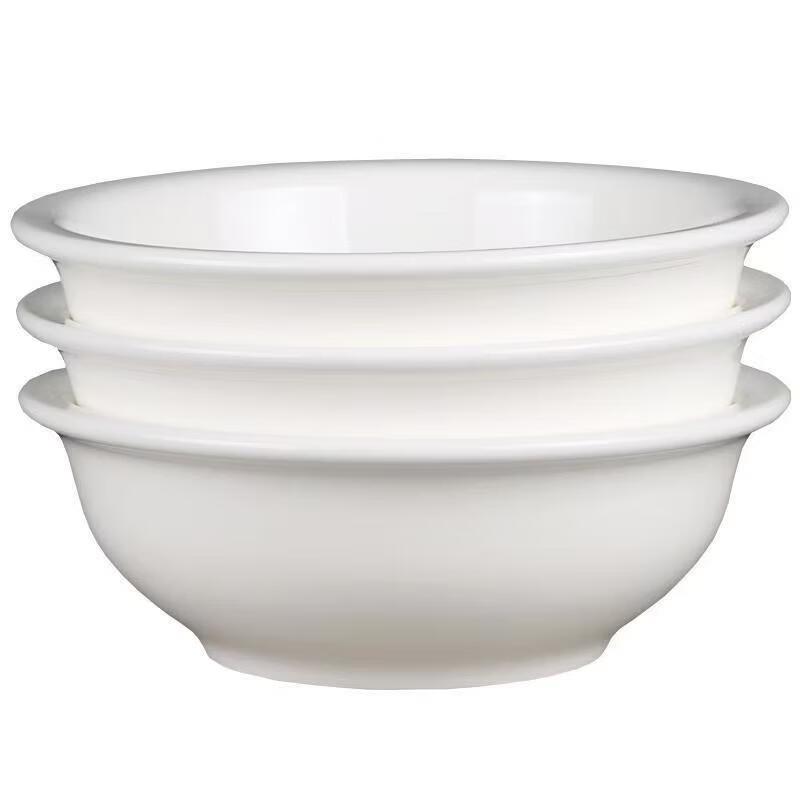 Zhi Shi Pure White Ceramic Soup Bowl Set
