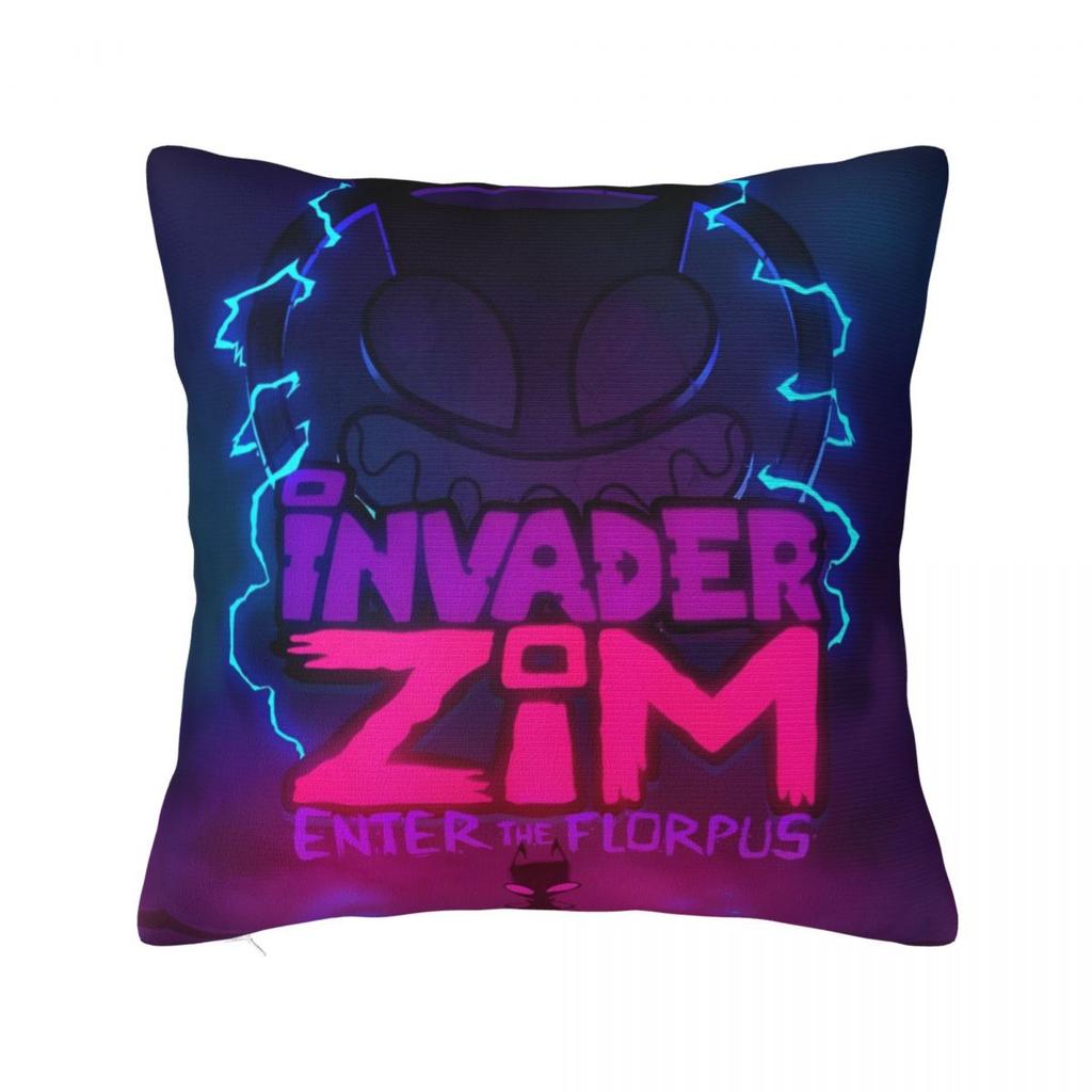 Invaders Zims Cartoon Square Pillow Case Cushion Covers Funny Zippered Decor Throw Pillow Case Cover For Home 40X40Cm