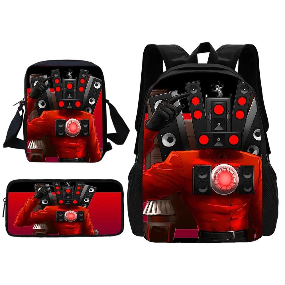 TITAN SPEAKER MAN Child School Backpack With Shoulder Bag Pencil Bags School Bags for Boys Girls Best Gift