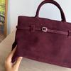 Women's Retro Suede Commuter Tote - Large Capacity Arrow Handbag for Autumn and Winter