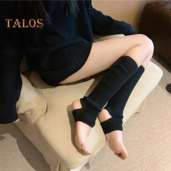1 Pair Winter Calf Covers Knitted Elastic Keep Warm Anti-slip Thickened Leg Warmers Japanese Style Legwear Cold Weather Piled Socks