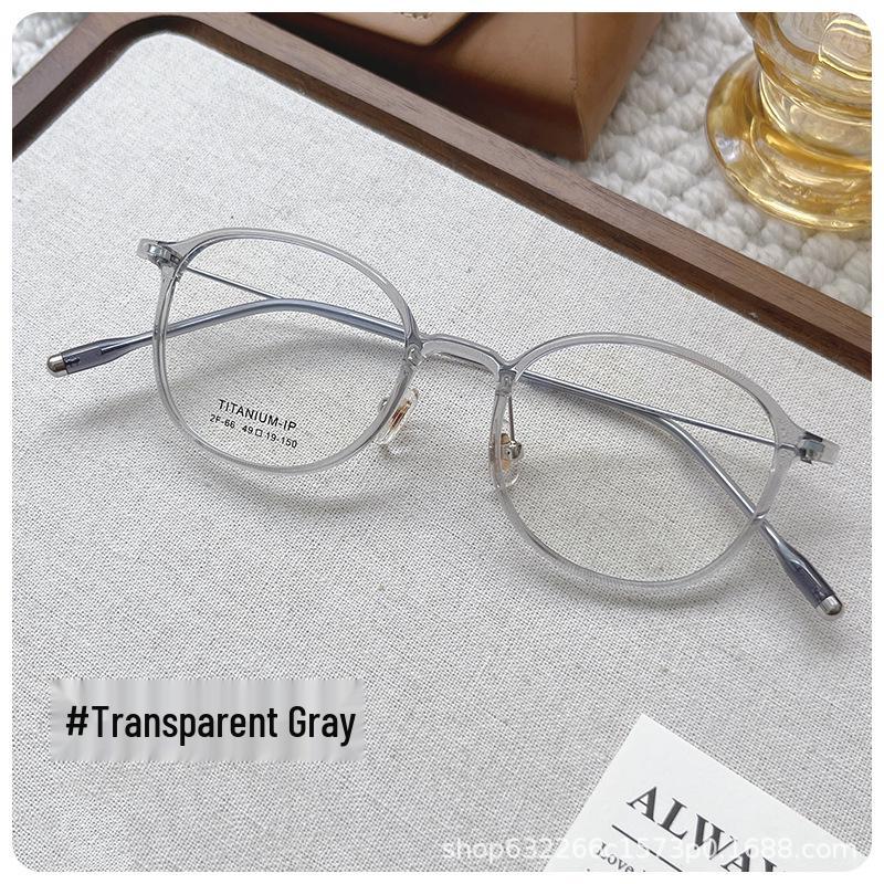 

Jinghe Ultralight Transparent Brown Myopia Eyeglasses Frame for Women - High Prescription Lenses, Fashionable Office Style, Small Round Frame. Custom Prescription Available